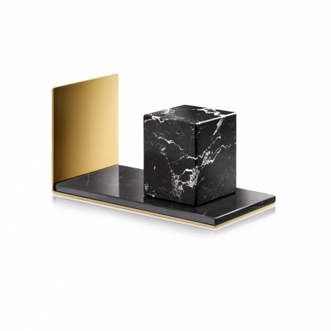 Serre-livre Small marbre Nero Marquina et or - ATELIERS SANSONE