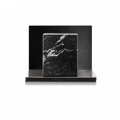 Serre-livre Medium marbre Nero Marquina et noir - ATELIERS SANSONE