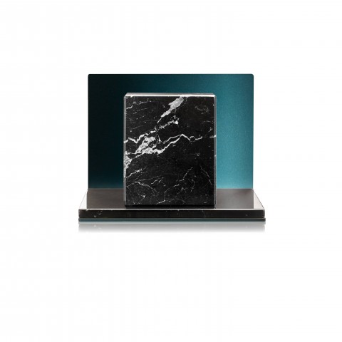 Serre-livre Medium marbre Nero Marquina et émeraude - ATELIERS SANSONE